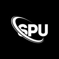 logo spu. lettre spu. création de logo de lettre spu. initiales logo spu liées avec un cercle et un logo monogramme majuscule. typographie spu pour la technologie, les affaires et la marque immobilière. vecteur