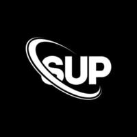 logo sup. lettre sup. création de logo de lettre sup. initiales sup logo liées avec cercle et logo monogramme majuscule. typographie sup pour la technologie, les affaires et la marque immobilière. vecteur