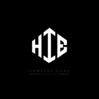 création de logo de lettre hie avec forme de polygone. création de logo en forme de polygone et de cube. modèle de logo vectoriel hexagone hie couleurs blanches et noires. hie monogramme, logo d'entreprise et immobilier.