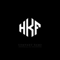 création de logo de lettre hkf avec forme de polygone. création de logo en forme de polygone et de cube hkf. modèle de logo vectoriel hkf hexagone couleurs blanches et noires. monogramme hkf, logo d'entreprise et immobilier.