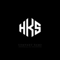 création de logo de lettre hks avec forme de polygone. création de logo en forme de polygone et de cube hks. modèle de logo vectoriel hks hexagone couleurs blanches et noires. monogramme hks, logo d'entreprise et immobilier.