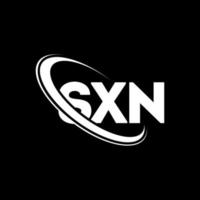 logo sxn. lettre sxn. création de logo de lettre sxn. initiales logo sxn liées avec un cercle et un logo monogramme majuscule. typographie sxn pour la technologie, les affaires et la marque immobilière. vecteur