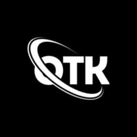 logo otk. lettre d'otk. création de logo de lettre otk. initiales logo otk liées avec un cercle et un logo monogramme majuscule. typographie otk pour la technologie, les affaires et la marque immobilière. vecteur