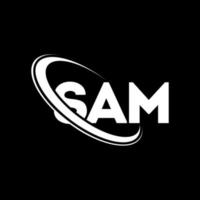 logo sam. même lettre. création de logo de lettre sam. initiales logo sam liées avec un cercle et un logo monogramme majuscule. typographie sam pour la technologie, les affaires et la marque immobilière. vecteur