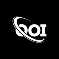 logo ooi. ooi lettre. création de logo de lettre ooi. initiales logo ooi liées avec un cercle et un logo monogramme majuscule. typographie ooi pour la technologie, les affaires et la marque immobilière. vecteur