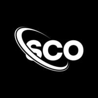 logo sco. lettre sco. création de logo de lettre sco. initiales logo sco liées par un cercle et un logo monogramme majuscule. typographie sco pour la technologie, les affaires et la marque immobilière. vecteur