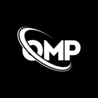 logo omp. lettre omp. création de logo de lettre omp. initiales logo omp liées avec un cercle et un logo monogramme majuscule. typographie omp pour la technologie, les affaires et la marque immobilière. vecteur
