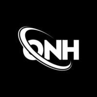 onh logo. une seule lettre. création de logo de lettre onh. initiales logo onh liées avec un cercle et un logo monogramme majuscule. onh typographie pour la technologie, les affaires et la marque immobilière. vecteur