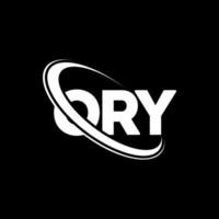 ory logo. ory lettre. création de logo de lettre ory. initiales ory logo lié avec cercle et logo monogramme majuscule. typographie ory pour la technologie, les affaires et la marque immobilière. vecteur