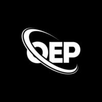 logo OEP. lettre oep. création de logo de lettre oep. initiales logo oep liées avec un cercle et un logo monogramme majuscule. typographie oep pour la technologie, les affaires et la marque immobilière. vecteur