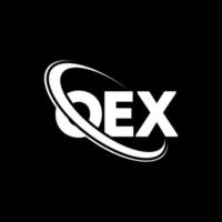 logo oex. lettre oex. création de logo de lettre oex. initiales logo oex liées avec un cercle et un logo monogramme majuscule. typographie oex pour la technologie, les affaires et la marque immobilière. vecteur