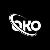 logo oko. ok lettre. création de logo de lettre oko. initiales logo oko liées par un cercle et un logo monogramme majuscule. typographie oko pour la technologie, les affaires et la marque immobilière. vecteur