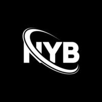 logo nyb. nouvelle lettre. création de logo de lettre nyb. initiales logo nyb liées avec un cercle et un logo monogramme majuscule. typographie nyb pour la technologie, les affaires et la marque immobilière. vecteur