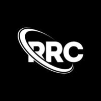 logo rrc. lettre rrc. création de logo de lettre rrc. initiales logo rrc liées par un cercle et un logo monogramme majuscule. typographie rrc pour la marque technologique, commerciale et immobilière. vecteur