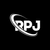 logo RPJ. lettre rpj. création de logo de lettre rpj. initiales logo rpj liées par un cercle et un logo monogramme majuscule. typographie rpj pour la technologie, les affaires et la marque immobilière. vecteur