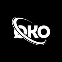 logo qko. lettre qko. création de logo de lettre qko. initiales logo qko liées avec un cercle et un logo monogramme majuscule. typographie qko pour la technologie, les affaires et la marque immobilière. vecteur