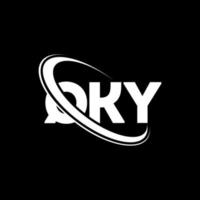 logo qky. qky lettre. création de logo de lettre qky. initiales logo qky liées avec un cercle et un logo monogramme majuscule. typographie qky pour la technologie, les affaires et la marque immobilière. vecteur