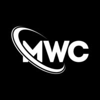 logo mwc. lettre mwc. création de logo de lettre mwc. initiales logo mwc liées par un cercle et un logo monogramme majuscule. typographie mwc pour la technologie, les affaires et la marque immobilière. vecteur