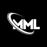 logo mml. lettre mml. création de logo de lettre mml. initiales logo mml liées par un cercle et un logo monogramme majuscule. typographie mml pour la technologie, les affaires et la marque immobilière. vecteur