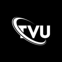 logo tvu. lettre tvu. création de logo de lettre tvu. initiales logo tvu liées avec un cercle et un logo monogramme majuscule. typographie tvu pour la technologie, les affaires et la marque immobilière. vecteur