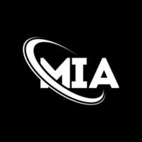 logo mia. ma lettre. création de logo de lettre mia. initiales du logo mia liées par un cercle et un logo monogramme majuscule. typographie mia pour la technologie, les affaires et la marque immobilière. vecteur