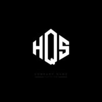 création de logo de lettre hqs avec forme de polygone. création de logo en forme de polygone et de cube hqs. modèle de logo vectoriel hqs hexagone couleurs blanches et noires. monogramme hqs, logo commercial et immobilier.