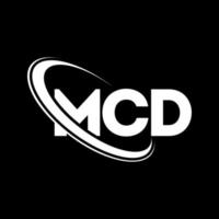 logo mcd. lettre mcd. création de logo de lettre mcd. initiales logo mcd liées avec un cercle et un logo monogramme majuscule. typographie mcd pour la technologie, les affaires et la marque immobilière. vecteur