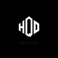 création de logo de lettre hqo avec forme de polygone. création de logo en forme de polygone et de cube hqo. modèle de logo vectoriel hqo hexagone couleurs blanches et noires. monogramme hqo, logo d'entreprise et immobilier.
