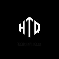 création de logo de lettre htq avec forme de polygone. création de logo en forme de polygone et de cube htq. modèle de logo vectoriel htq hexagone couleurs blanches et noires. monogramme htq, logo d'entreprise et immobilier.