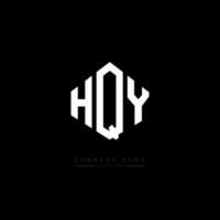 création de logo de lettre hqy avec forme de polygone. création de logo hqy en forme de polygone et de cube. modèle de logo vectoriel hqy hexagone couleurs blanches et noires. monogramme hqy, logo d'entreprise et immobilier.