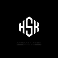 création de logo de lettre hsk avec forme de polygone. création de logo en forme de polygone et de cube hsk. modèle de logo vectoriel hsk hexagone couleurs blanches et noires. monogramme hsk, logo d'entreprise et immobilier.