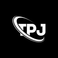 logo TPJ. lettre tpj. création de logo de lettre tpj. initiales logo tpj liées par un cercle et un logo monogramme majuscule. typographie tpj pour la marque technologique, commerciale et immobilière. vecteur