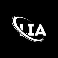 logo lia. lia lettre. création de logo de lettre lia. initiales logo lia liées avec un cercle et un logo monogramme majuscule. typographie lia pour la technologie, les affaires et la marque immobilière. vecteur