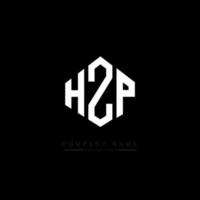 création de logo de lettre hzp avec forme de polygone. création de logo en forme de polygone et de cube hzp. modèle de logo vectoriel hzp hexagone couleurs blanches et noires. monogramme hzp, logo d'entreprise et immobilier.