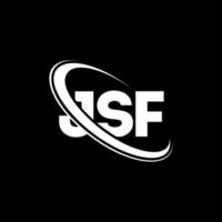 logo JSF. lettre jsf. création de logo de lettre jsf. initiales logo jsf liées avec un cercle et un logo monogramme majuscule. typographie jsf pour la technologie, les affaires et la marque immobilière. vecteur