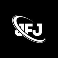 logo jfj. lettre jfj. création de logo de lettre jfj. initiales jfj logo lié avec cercle et logo monogramme majuscule. typographie jfj pour la technologie, les affaires et la marque immobilière. vecteur