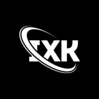 logo ixk. lettre ixk. création de logo de lettre ixk. initiales logo ixk liées par un cercle et un logo monogramme majuscule. typographie ixk pour la technologie, les affaires et la marque immobilière. vecteur