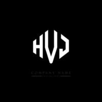 création de logo de lettre hvj avec forme de polygone. création de logo en forme de polygone et de cube hvj. modèle de logo vectoriel hvj hexagone couleurs blanches et noires. monogramme hvj, logo d'entreprise et immobilier.