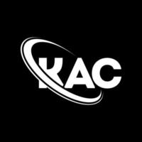 logo kac. lettre kac. création de logo de lettre kac. initiales logo kac liées avec un cercle et un logo monogramme majuscule. typographie kac pour la technologie, les affaires et la marque immobilière. vecteur