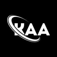 logo Kaa. kaa lettre. création de logo de lettre kaa. initiales logo kaa liées avec un cercle et un logo monogramme majuscule. typographie kaa pour la technologie, les affaires et la marque immobilière. vecteur