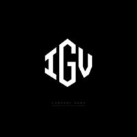 création de logo de lettre igv avec forme de polygone. création de logo en forme de polygone et de cube igv. modèle de logo vectoriel igv hexagone couleurs blanches et noires. monogramme igv, logo commercial et immobilier.