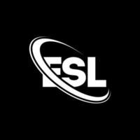 logo esl. lettre esl. création de logo de lettre esl. initiales logo esl liées avec un cercle et un logo monogramme majuscule. typographie esl pour la technologie, les affaires et la marque immobilière. vecteur