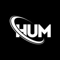 logo hum. hum lettre. création de logo de lettre hum. initiales logo hum liées avec un cercle et un logo monogramme majuscule. typographie hum pour la technologie, les affaires et la marque immobilière. vecteur