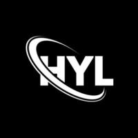 logo hyl. lettre hyl. création de logo de lettre hyl. initiales logo hyl liées avec un cercle et un logo monogramme majuscule. typographie hyl pour la technologie, les affaires et la marque immobilière. vecteur