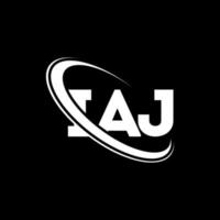 logo iaj. lettre iaj. création de logo de lettre iaj. initiales logo iaj liées avec un cercle et un logo monogramme majuscule. typographie iaj pour la technologie, les affaires et la marque immobilière. vecteur