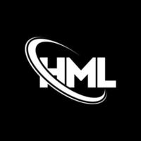 logo hml. lettre hml. création de logo de lettre hml. initiales logo hml liées par un cercle et un logo monogramme majuscule. typographie hml pour la technologie, les affaires et la marque immobilière. vecteur