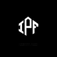 création de logo de lettre ipf avec forme de polygone. création de logo en forme de polygone et de cube ipf. modèle de logo vectoriel ipf hexagone couleurs blanches et noires. monogramme ipf, logo d'entreprise et immobilier.