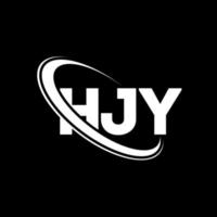 logo hjy. ma lettre. création de logo de lettre hjy. initiales logo hjy liées avec un cercle et un logo monogramme majuscule. typographie hjy pour la technologie, les affaires et la marque immobilière. vecteur