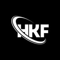 logo hkf. lettre hkf. création de logo de lettre hkf. initiales logo hkf liées avec un cercle et un logo monogramme majuscule. typographie hkf pour la technologie, les affaires et la marque immobilière. vecteur