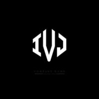 création de logo de lettre ivj avec forme de polygone. création de logo en forme de polygone et de cube ivj. modèle de logo vectoriel ivj hexagone couleurs blanches et noires. monogramme ivj, logo d'entreprise et immobilier.